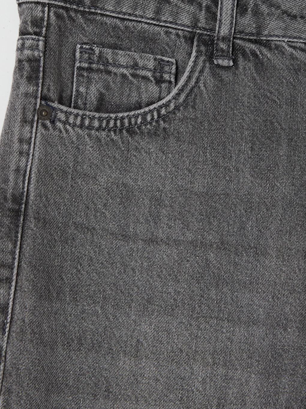 Gri Crop Flare Kadın Jean Pantolon-5