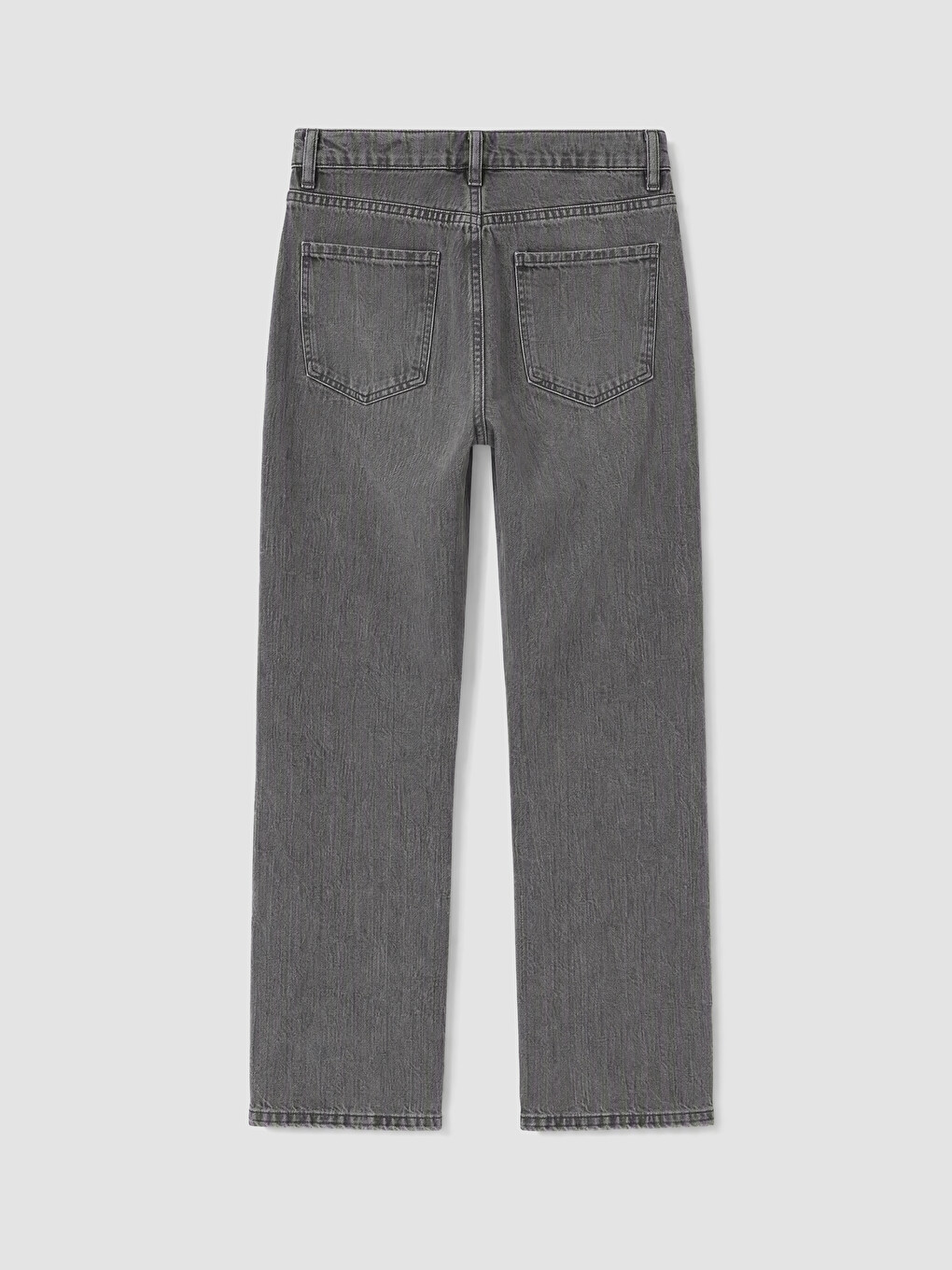 Gri Crop Flare Kadın Jean Pantolon-6
