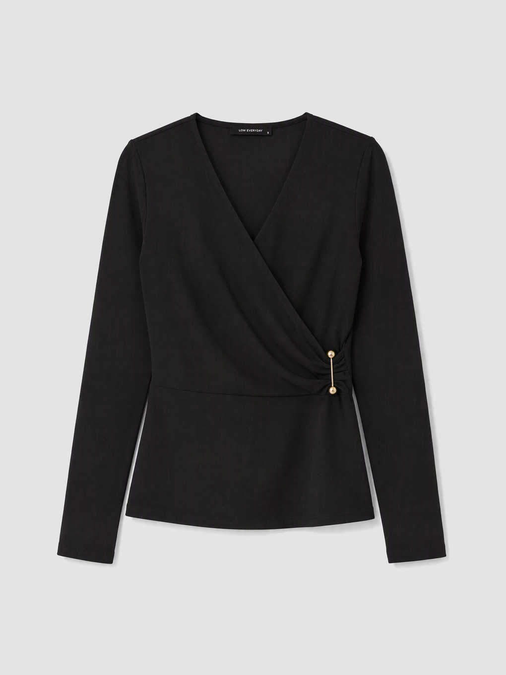 Double Breasted Collar Ruched Blouse-4