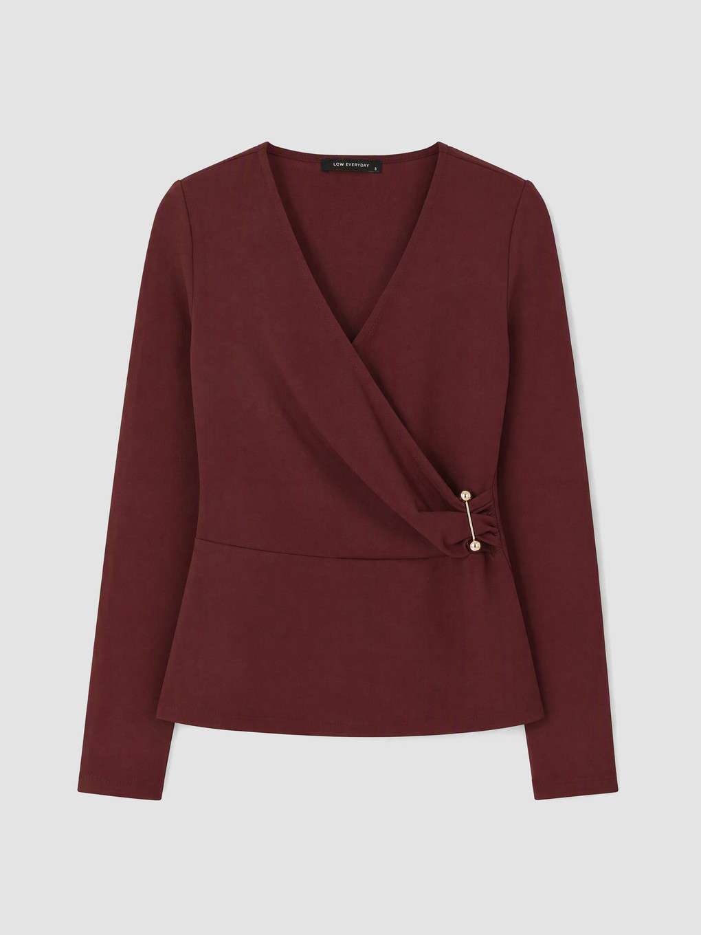 Bluza S Dvorednim Preklopnim Ovratnikom I Naborima-4