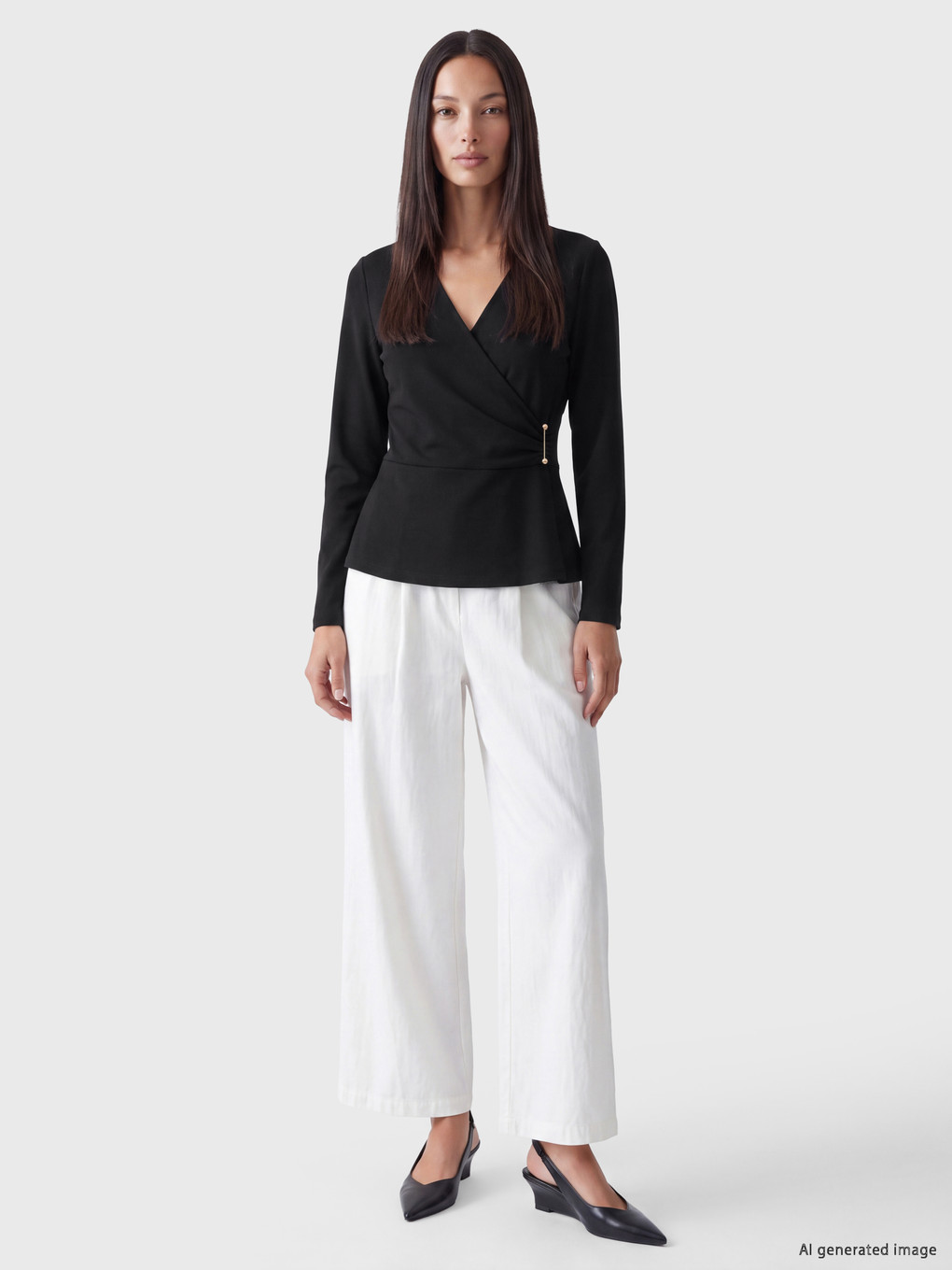 Double Breasted Collar Ruched Blouse-1