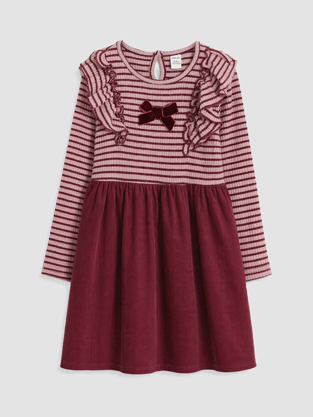 Striped Ruffled Girls' Dress