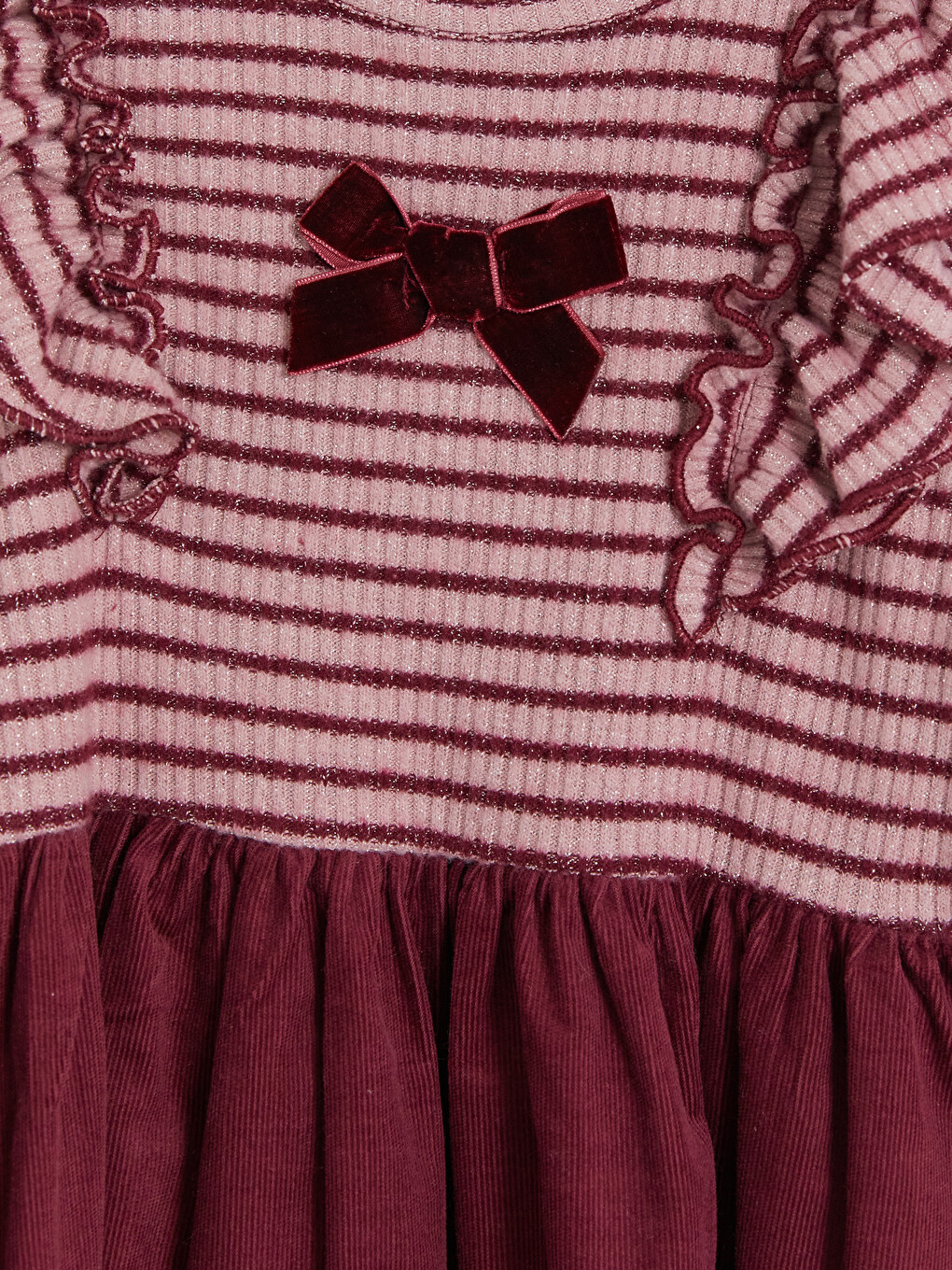 Striped Ruffled Girls' Dress-1