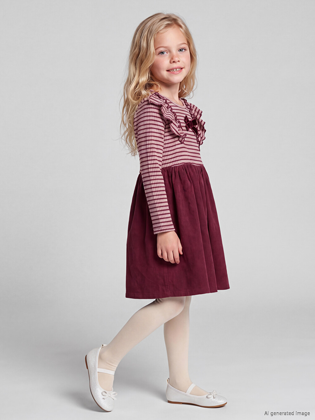 Girl Bordeaux Dress