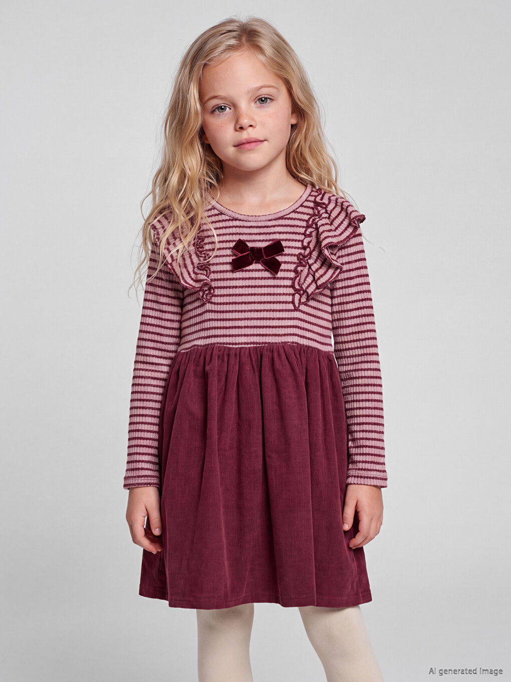Girl Bordeaux Dress-1