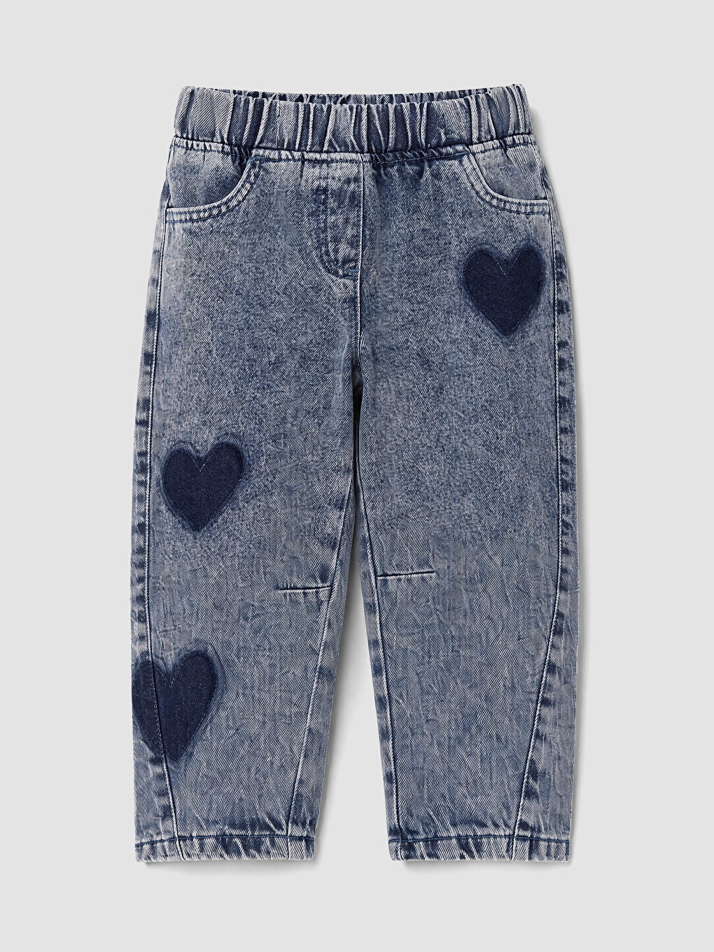Heart Patterned Girls' Jeans
