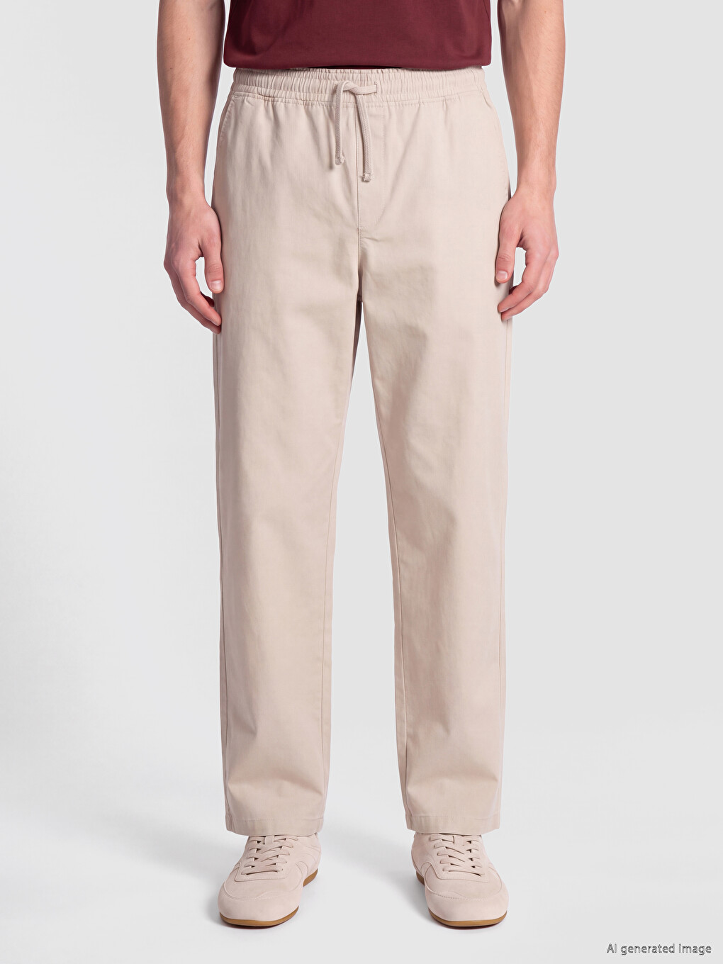 Bej Relax Fit Gabardin Erkek Pantolon-1