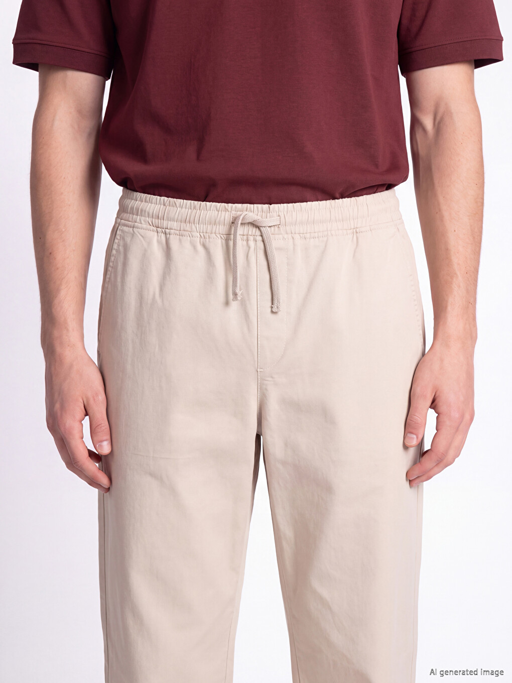 Bej Relax Fit Gabardin Erkek Pantolon-2