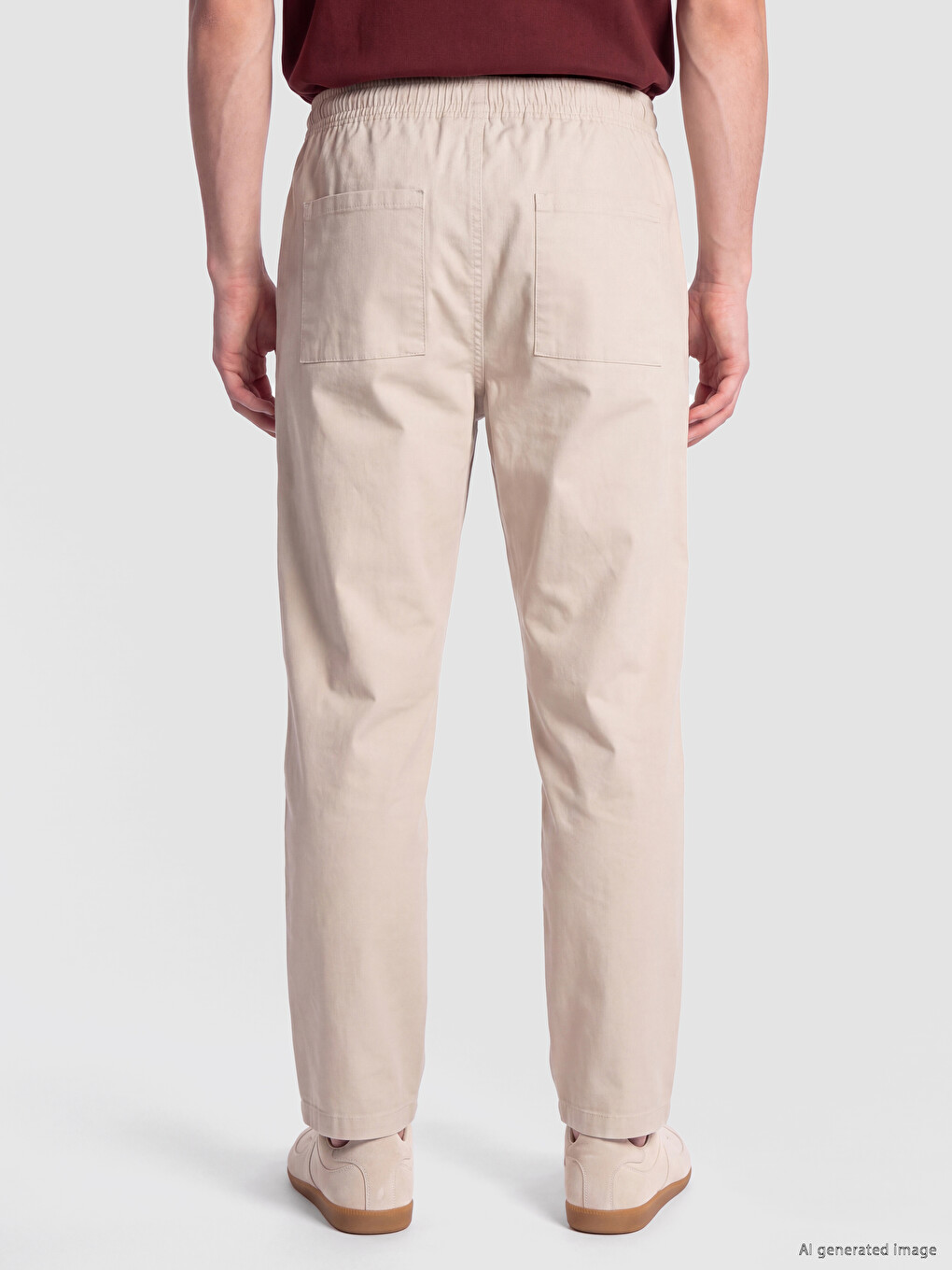Bej Relax Fit Gabardin Erkek Pantolon-3