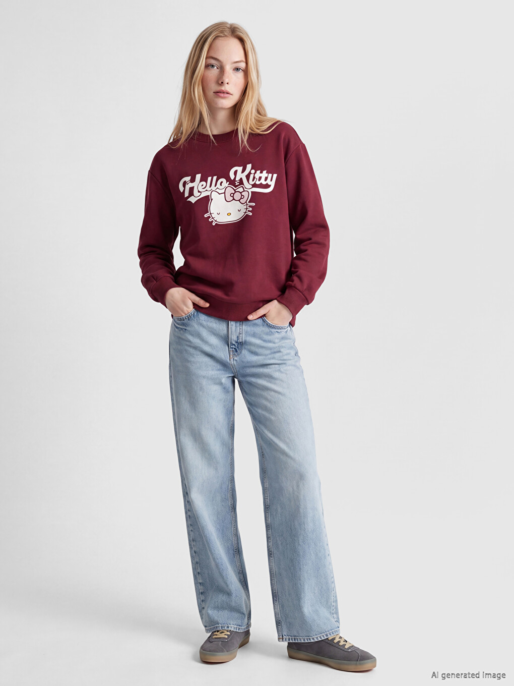 Woman Bordeaux Sweatshirt-1