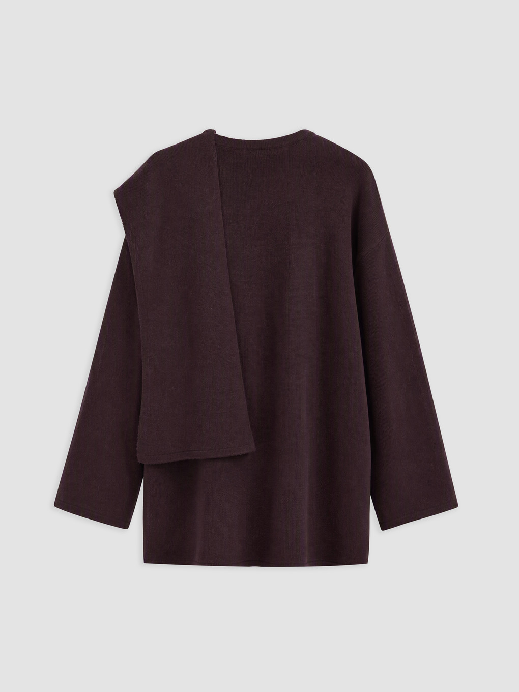 Mor Atkılı Oversize Kadın Triko Kazak-5
