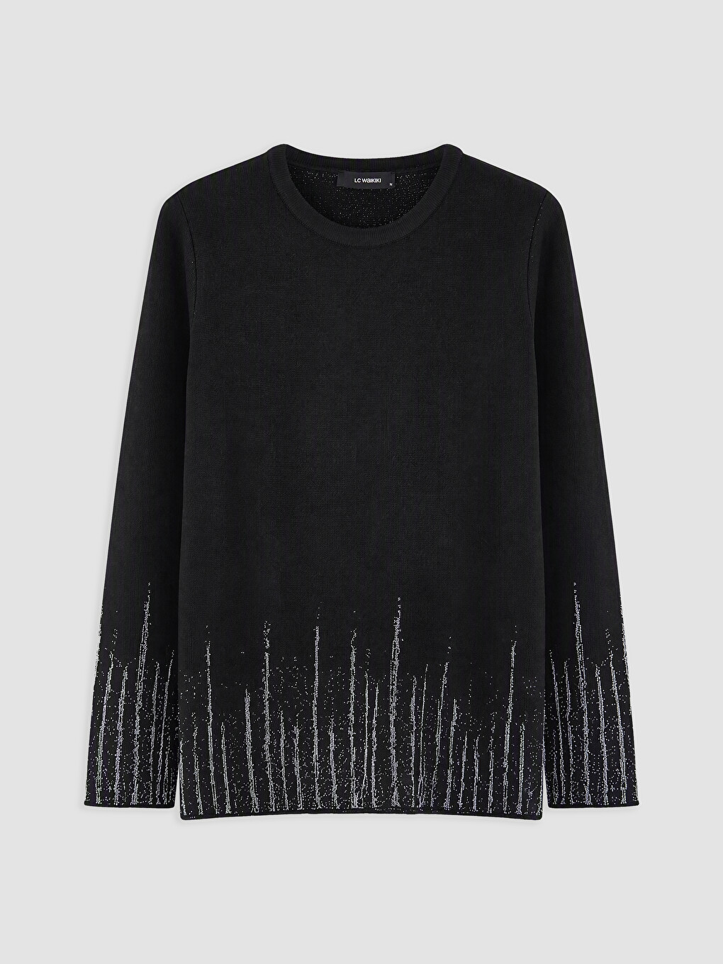 Crew Neck Patterned Women's Knitwear Sweater-4