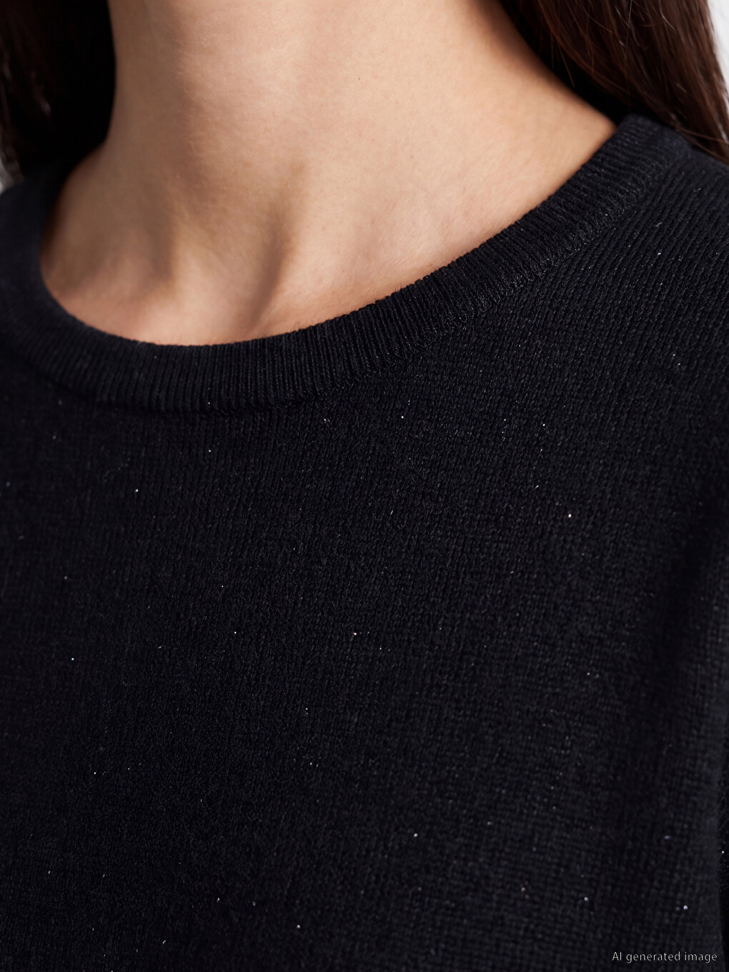 Crew Neck Patterned Women's Knitwear Sweater-2