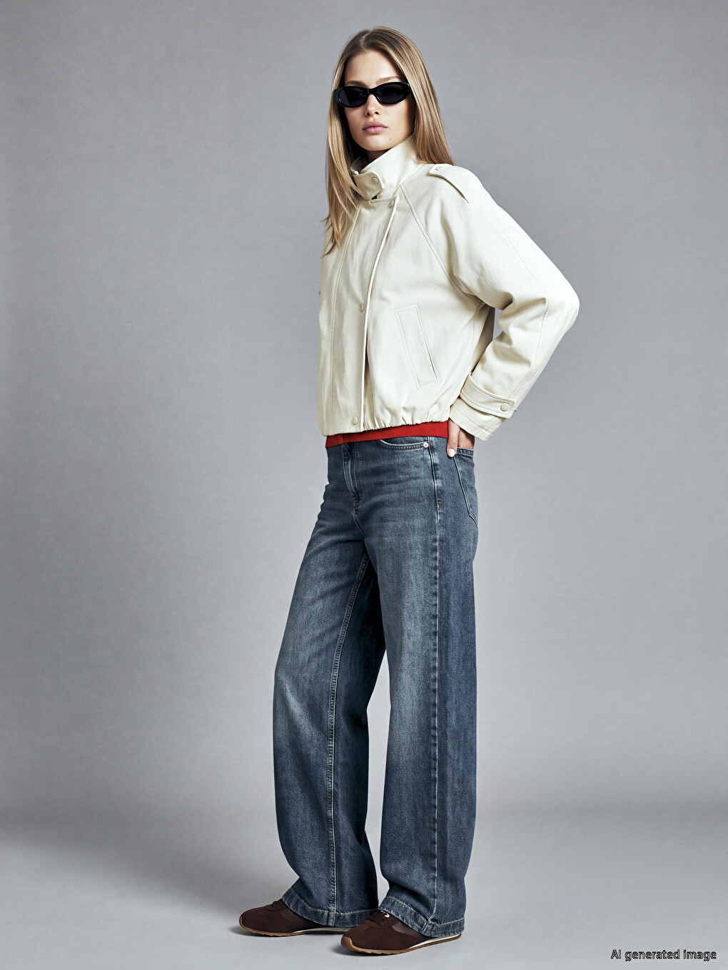 İndigo Yüksek Bel Culotte Fit Kadın Jean Pantolon