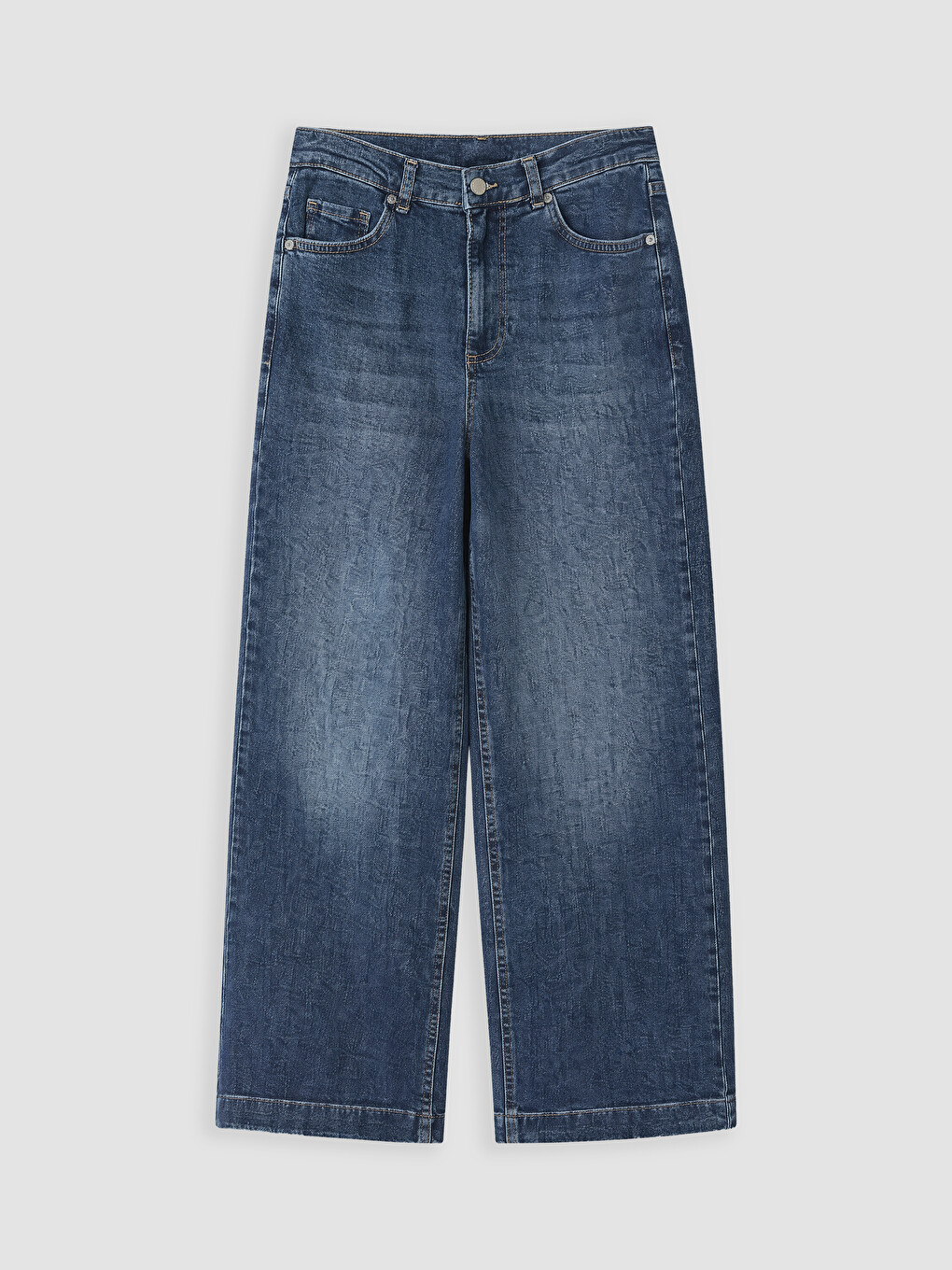 High Waisted Culotte Fit Women's Jeans-5
