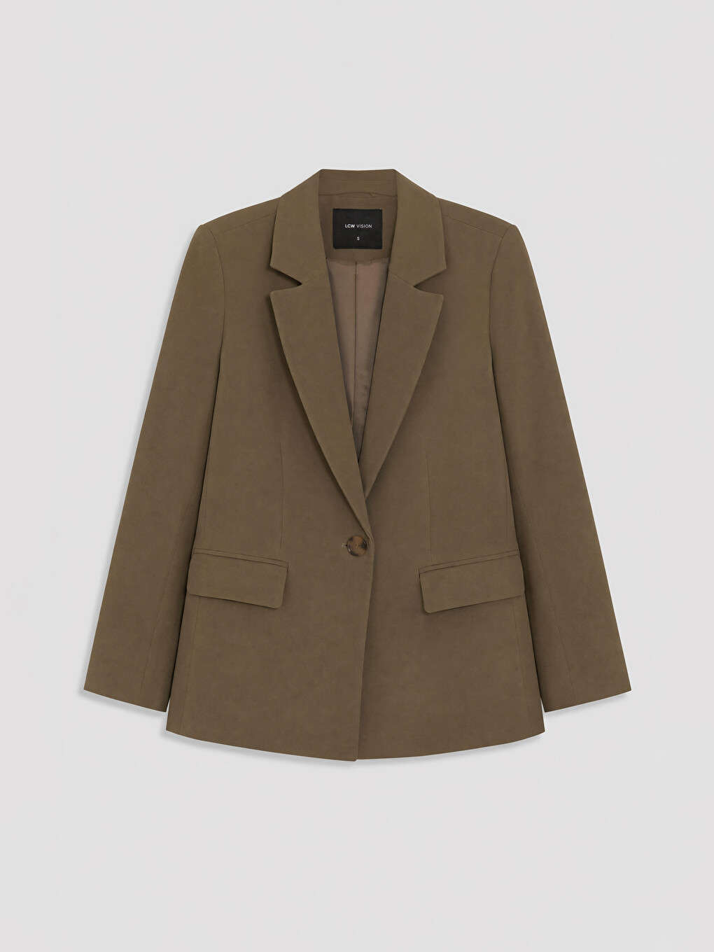 Haki Krep Kadın Blazer Ceket