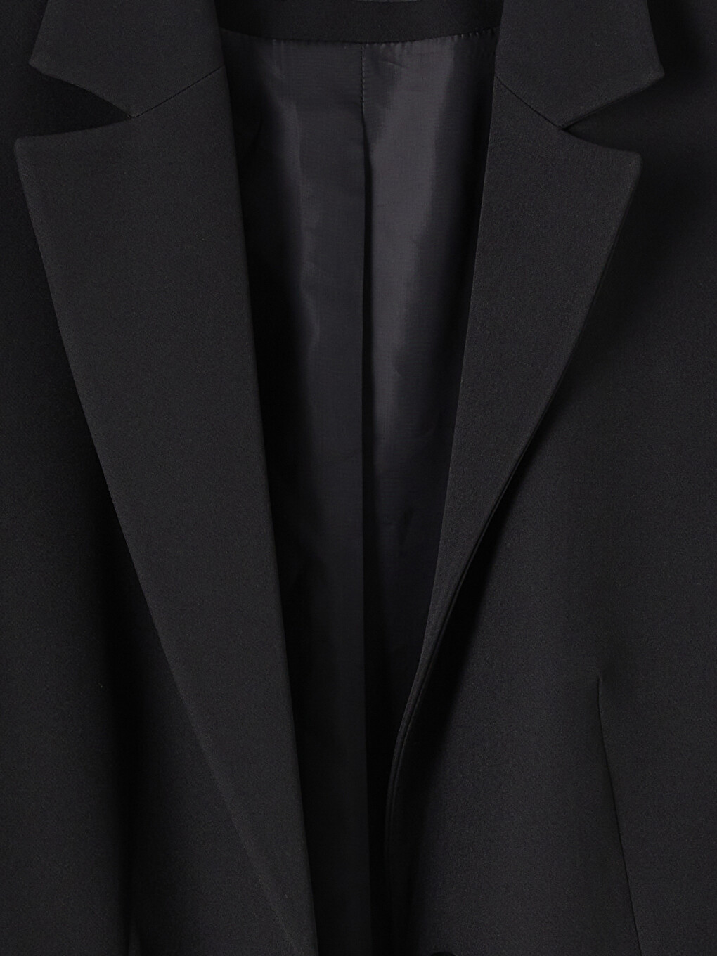 Siyah Krep Kadın Blazer Ceket-3