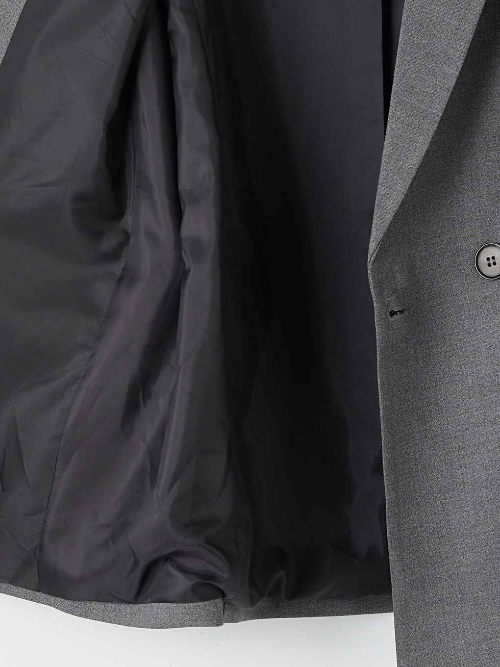Gri Kruvaze Yaka Kadın Blazer Ceket-3