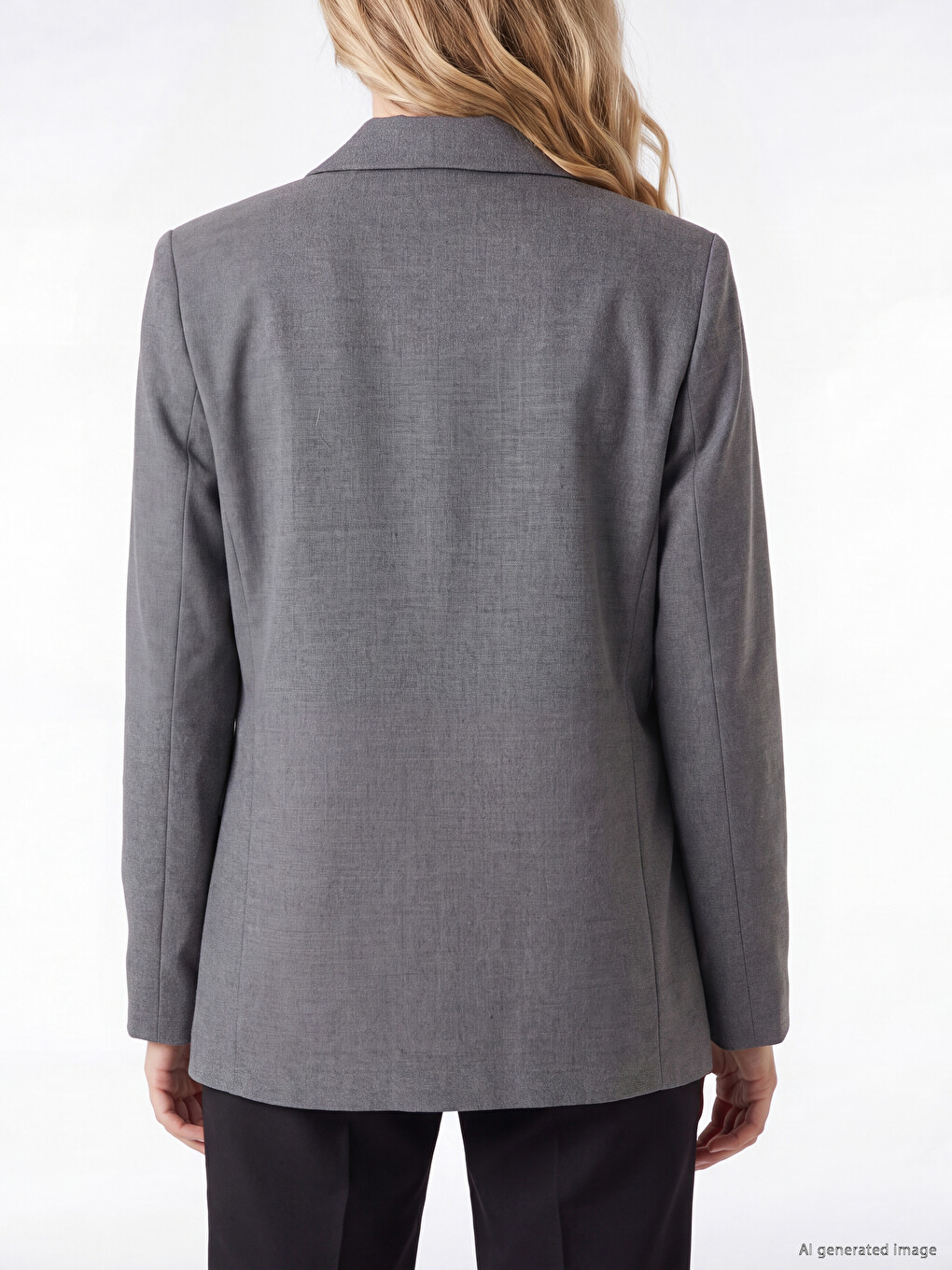 Double Breasted Collar Women's Blazer Jacket-3