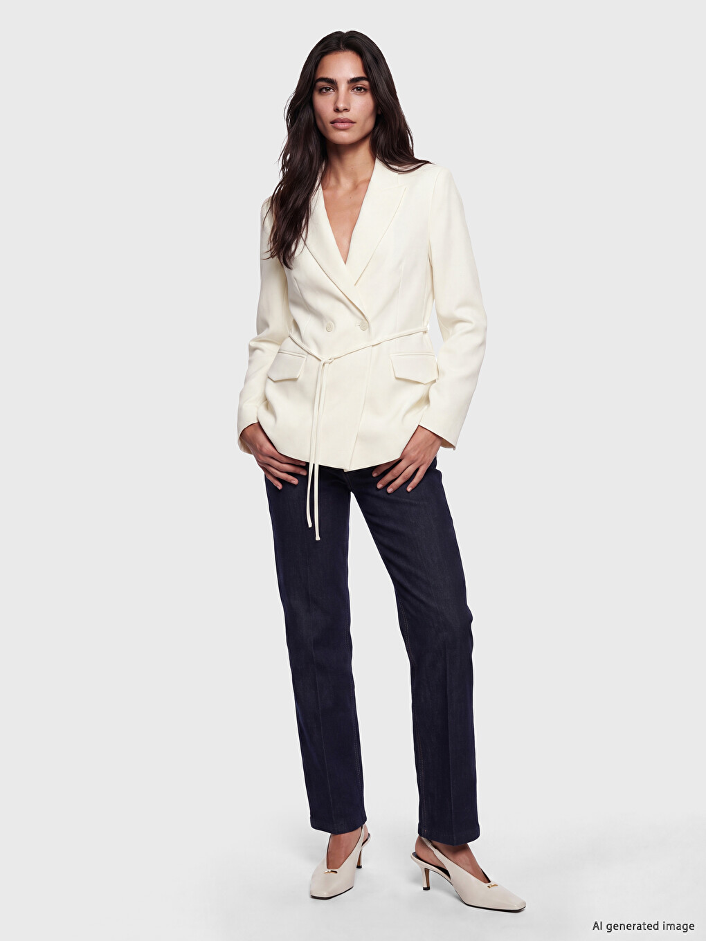 Sashed Women's Blazer Jacket-1