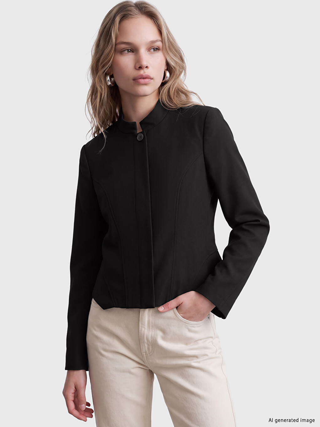 Grandad Collar Women's Jacket