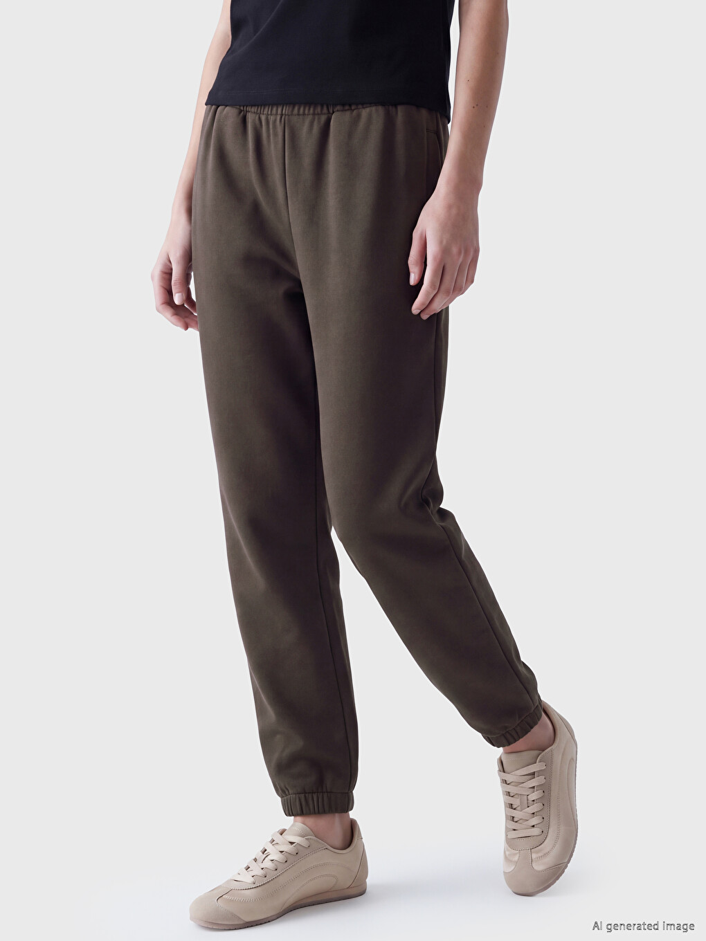 Woman Brown Jogger Sweatpants-1