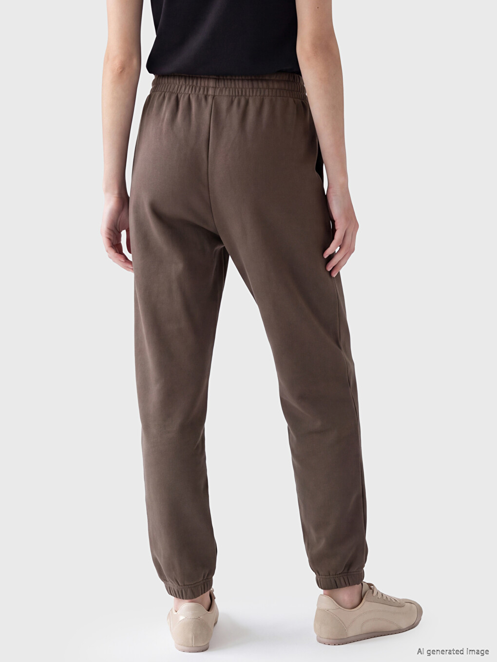 Woman Brown Jogger Sweatpants-3