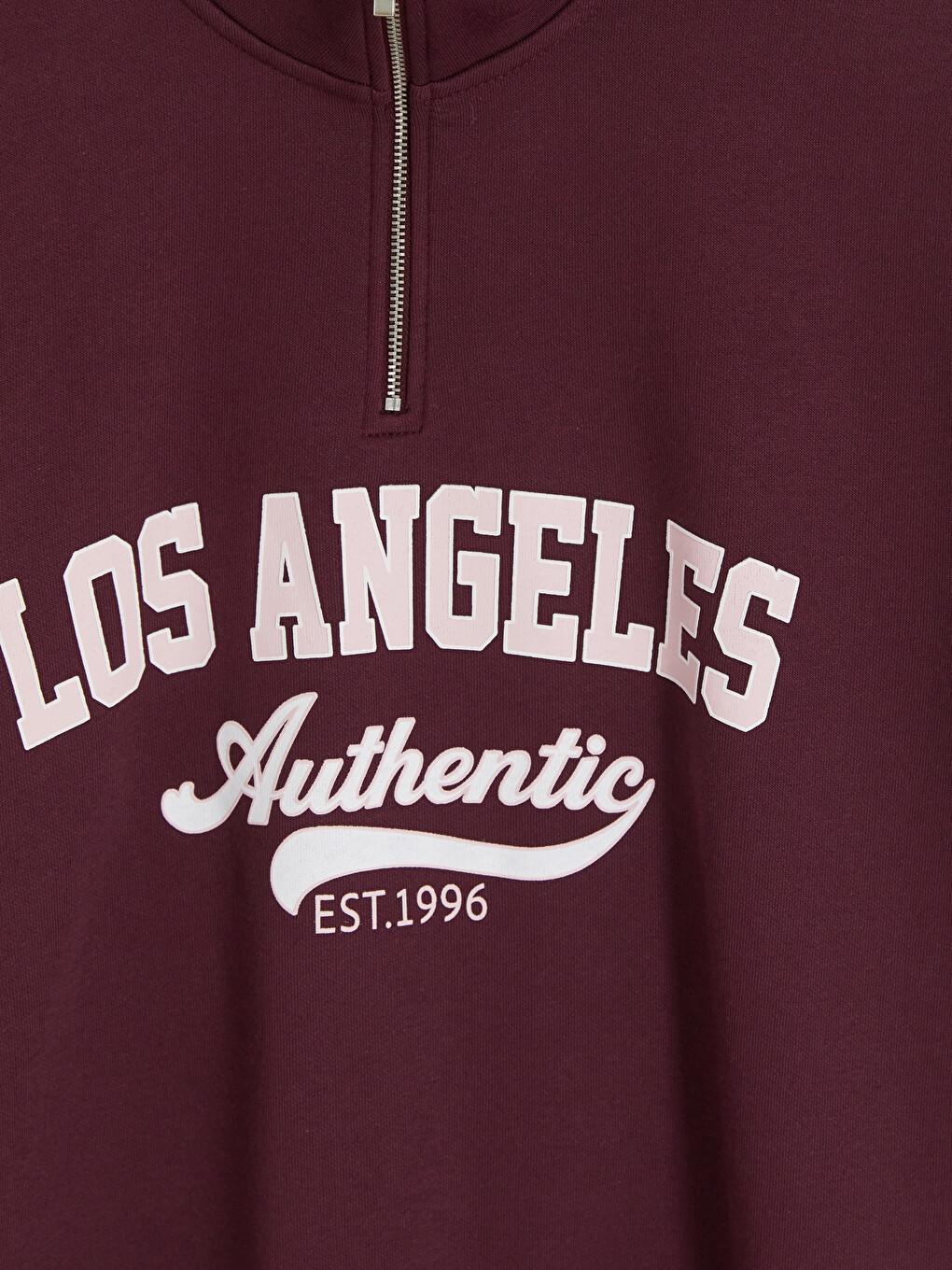 Mürdüm Baskılı Oversize Kadın Kalın Sweatshirt-1