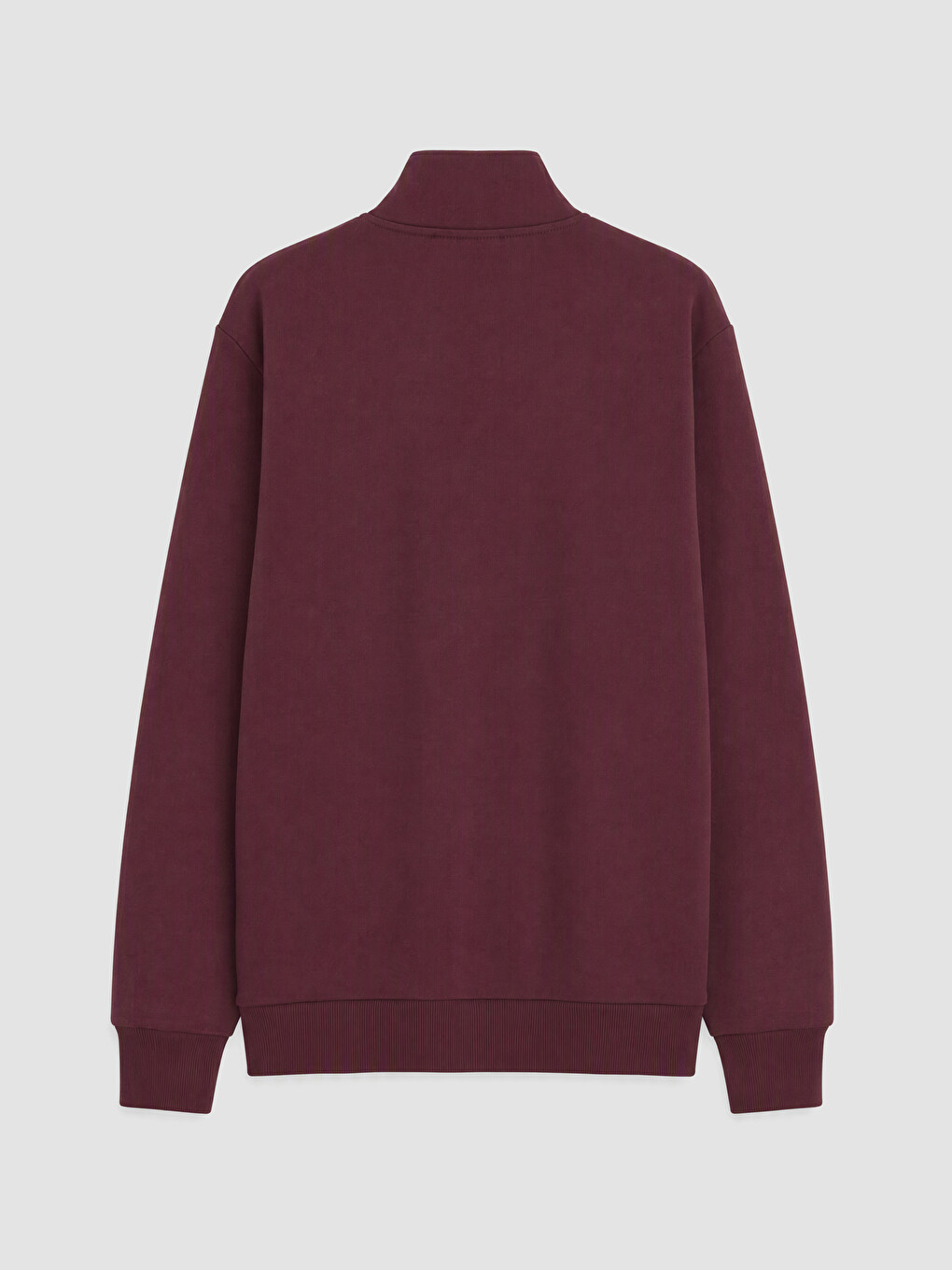 Mürdüm Baskılı Oversize Kadın Kalın Sweatshirt-2