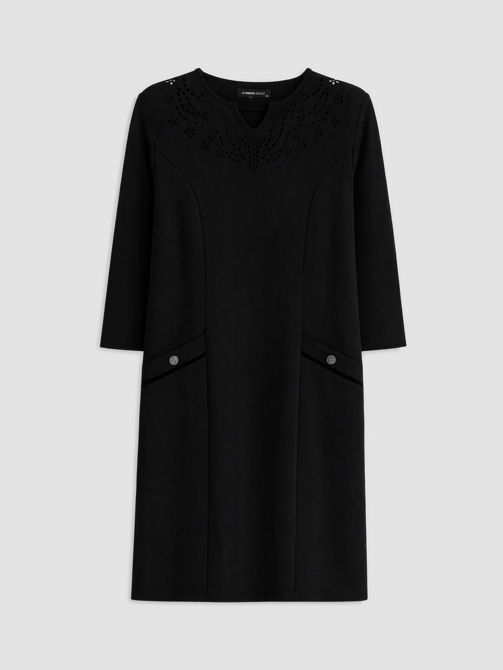Faux Suede A-line Dress-4