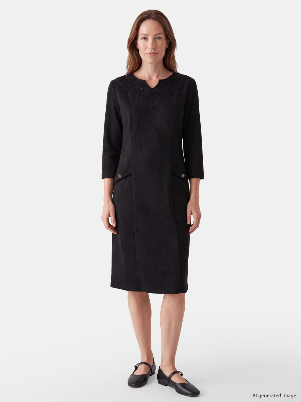 Faux Suede A-line Dress