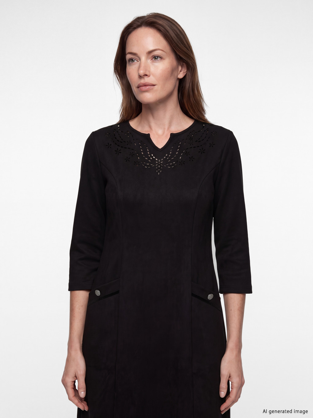Faux Suede A-line Dress-1