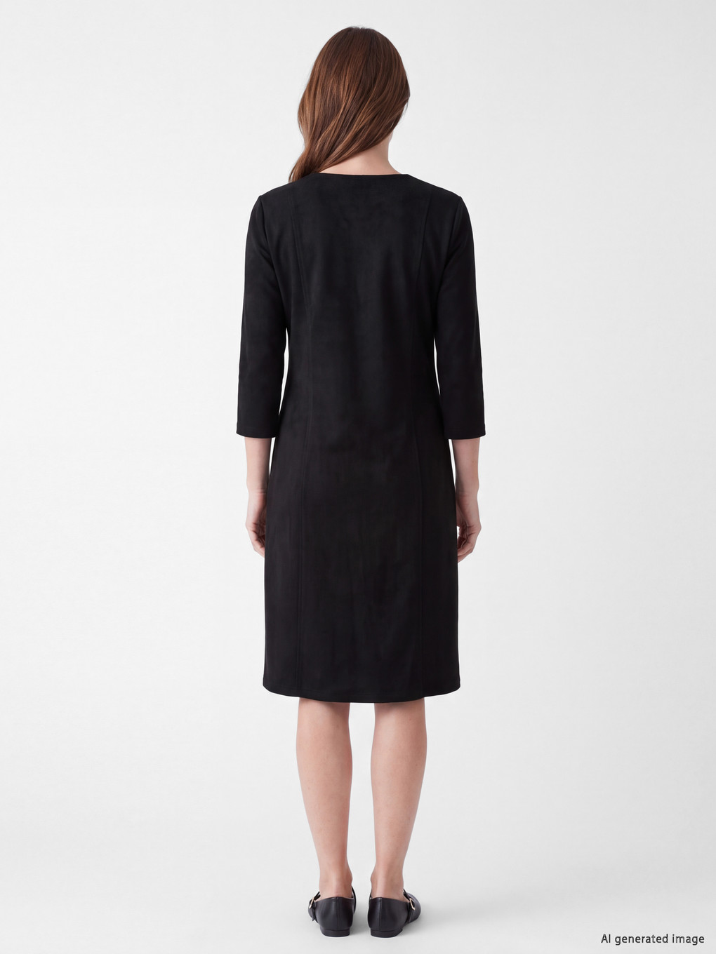 Faux Suede A-line Dress-3
