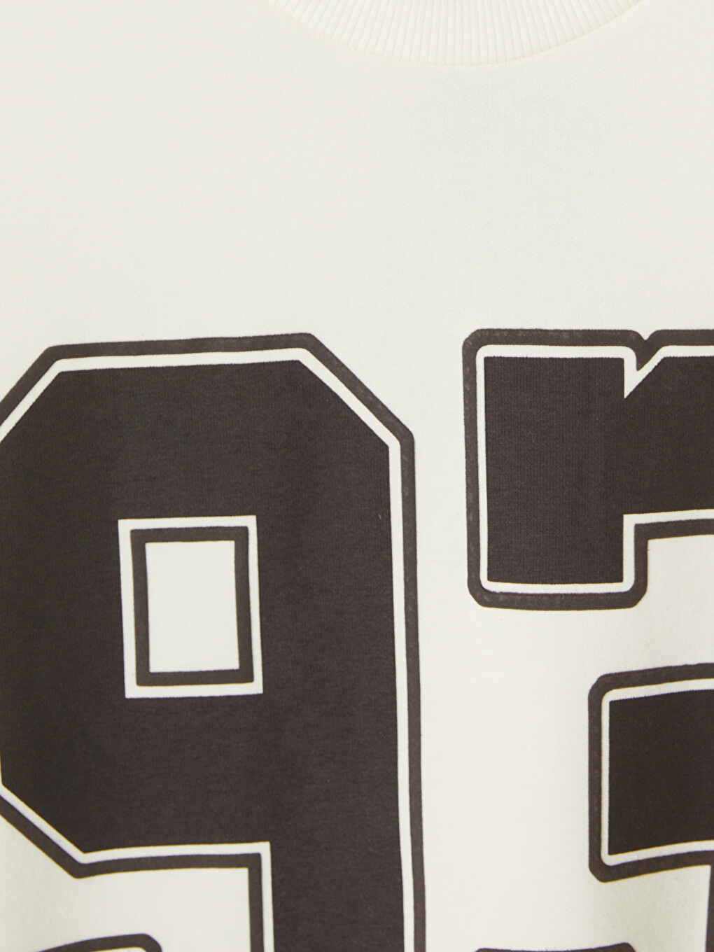 Bej Boston Baskılı Kadın Kalın Sweatshirt-2