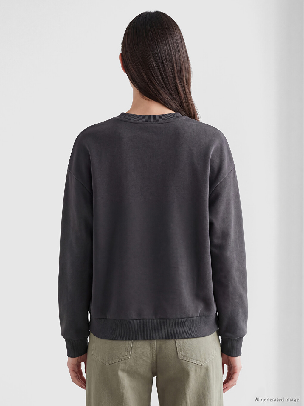 Crew Neck Oversize Women's Sweatshirt-3