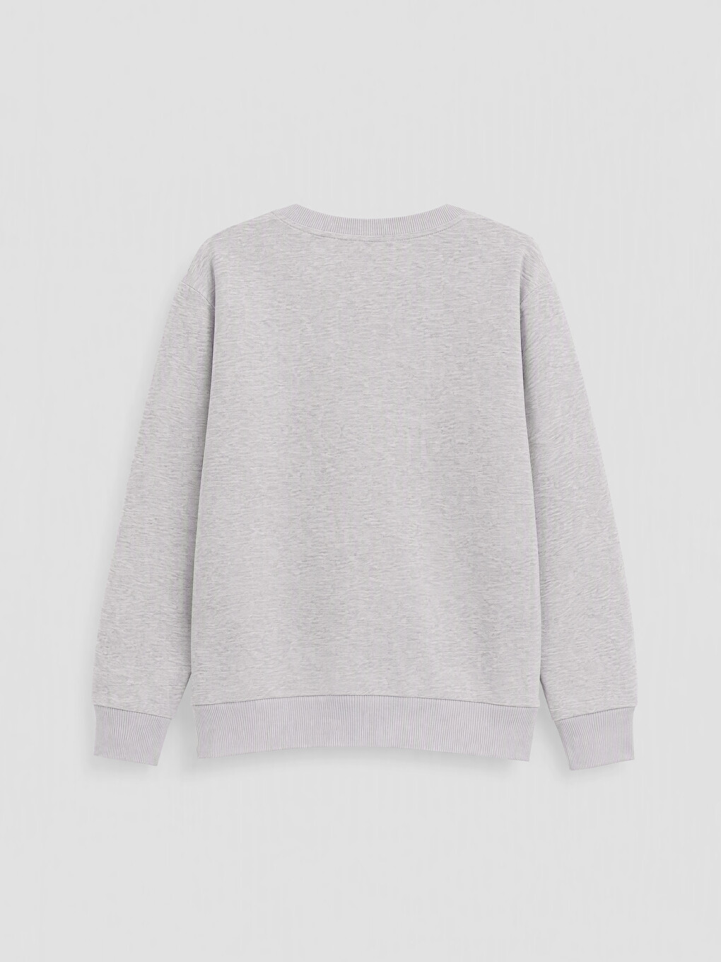 Gri Nakışlı Oversize Kadın Kalın Sweatshirt-5