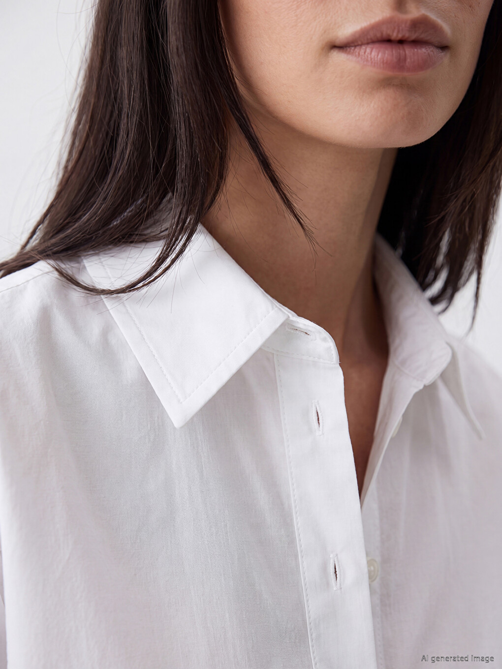Beyaz Oversize Poplin Kadın Gömlek Tunik-2