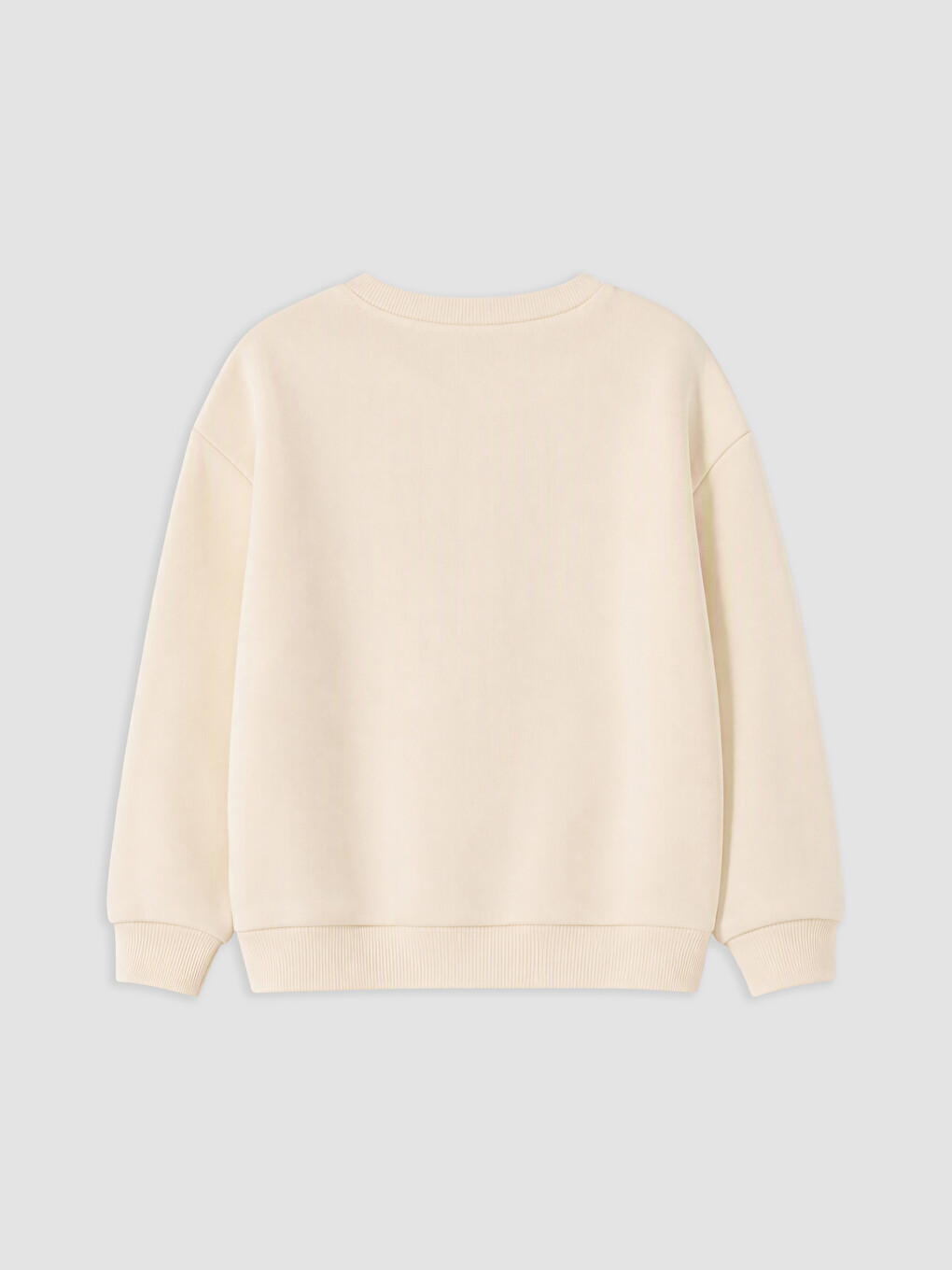Ekru Baskılı Kız Çocuk Kalın Sweatshirt-2