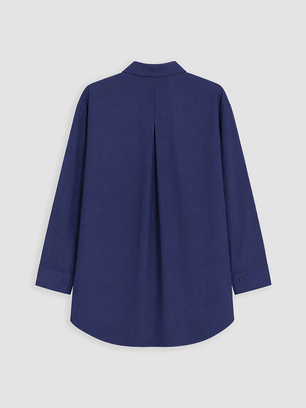 Lacivert Oversize Poplin Kadın Gömlek Tunik-6