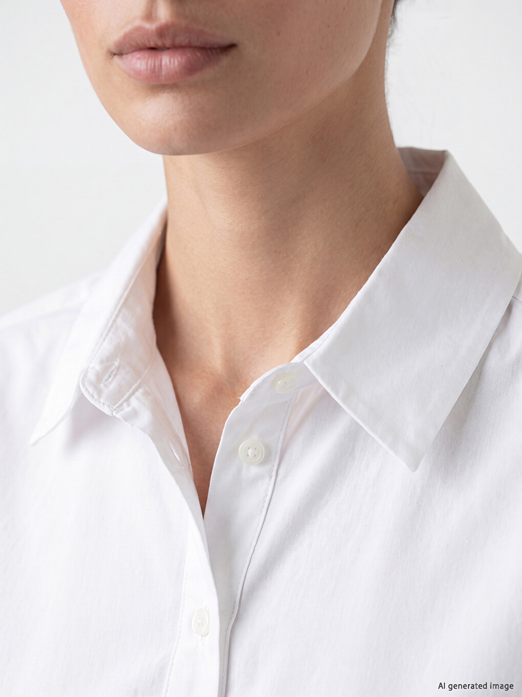 Beyaz Oversize Poplin Kadın Gömlek Tunik-2