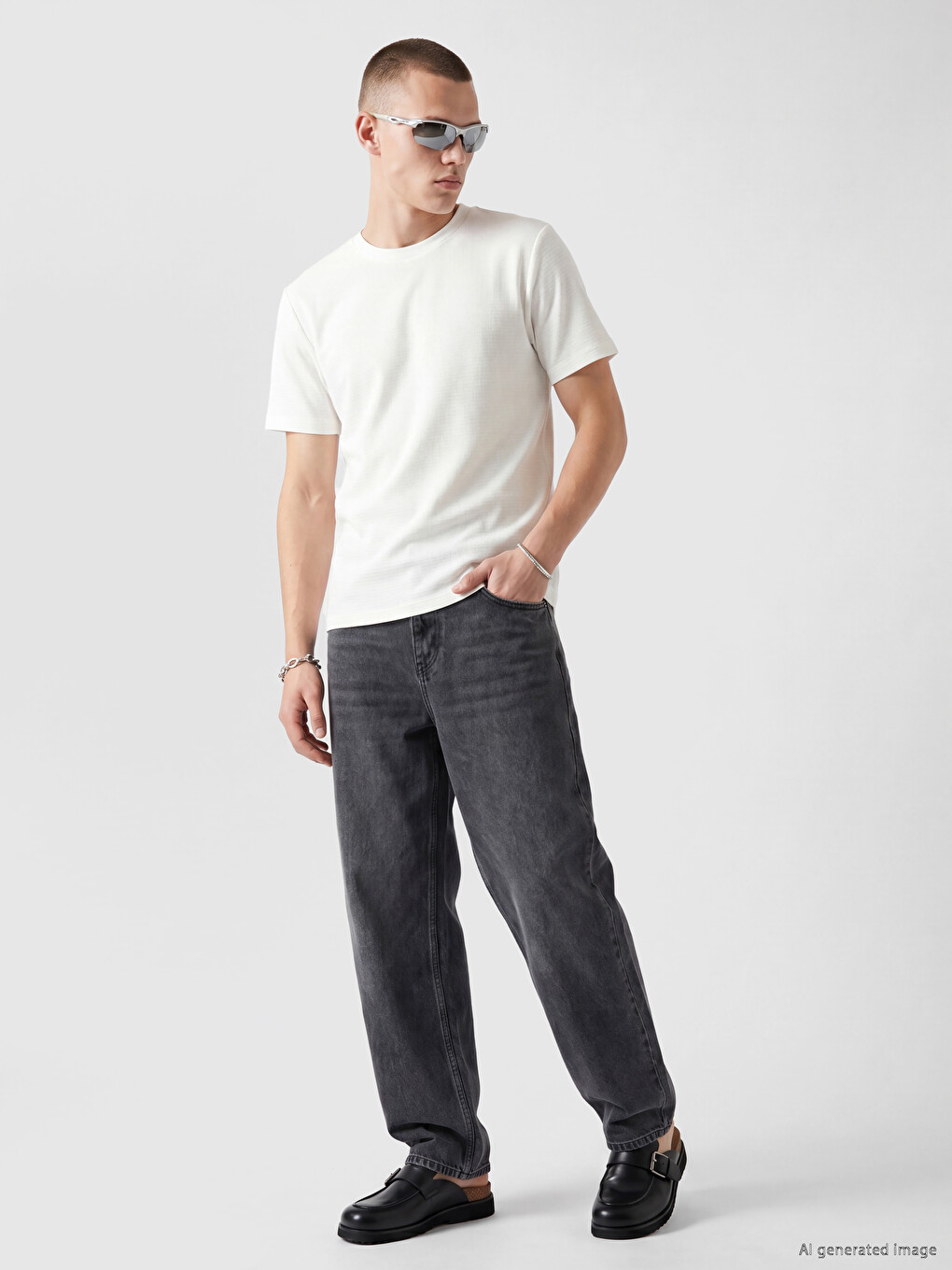 Crew Neck Textured Men's T-shirt-1