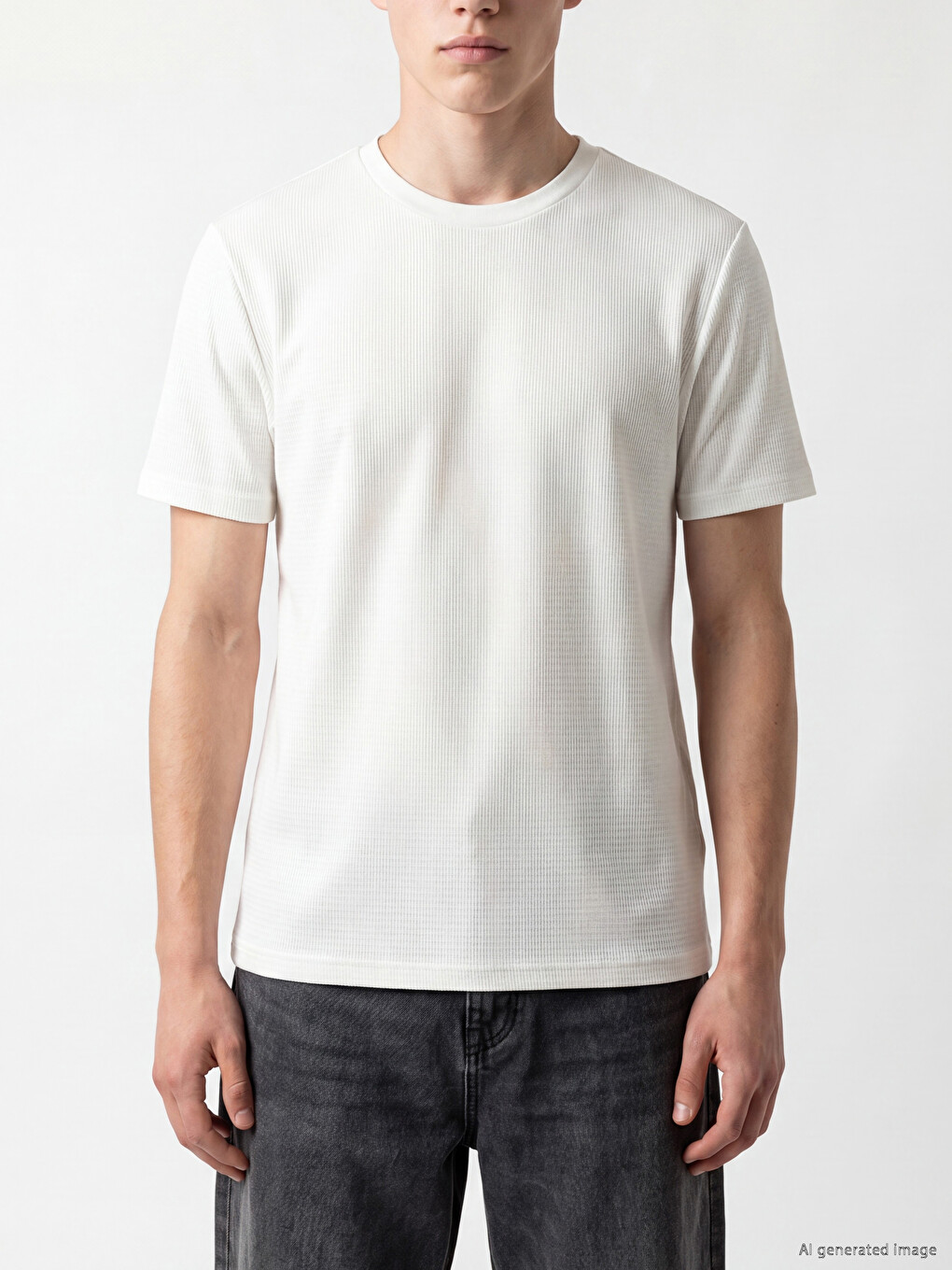 Crew Neck Textured Men's T-shirt-2