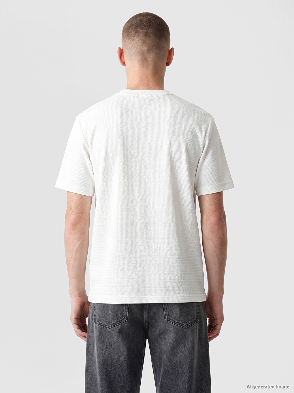 Crew Neck Textured Men's T-shirt-3