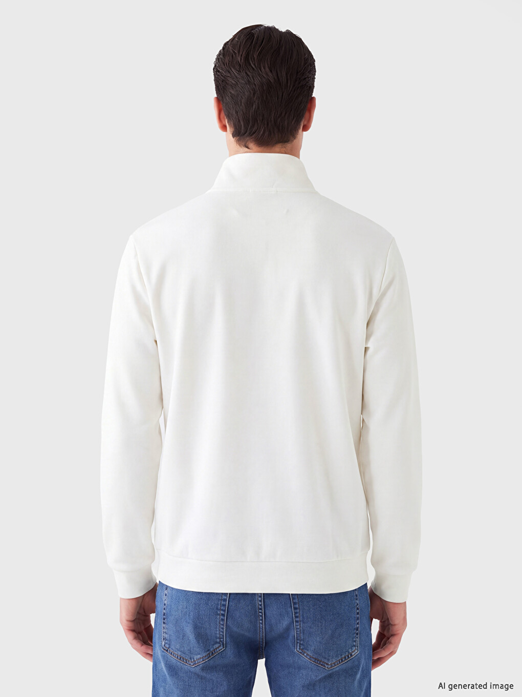 Sweatshirt Me Jakë Të Ngritur Për Burra-1