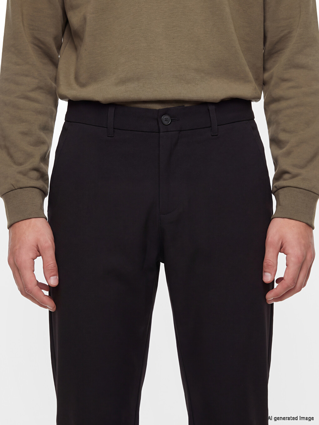 Regular Fit Dobby Men's Trousers-2