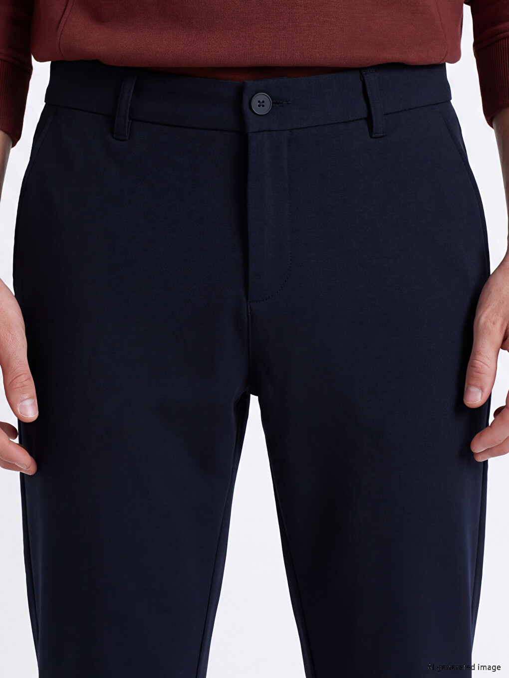 Regular Fit Dobby Men's Trousers-2