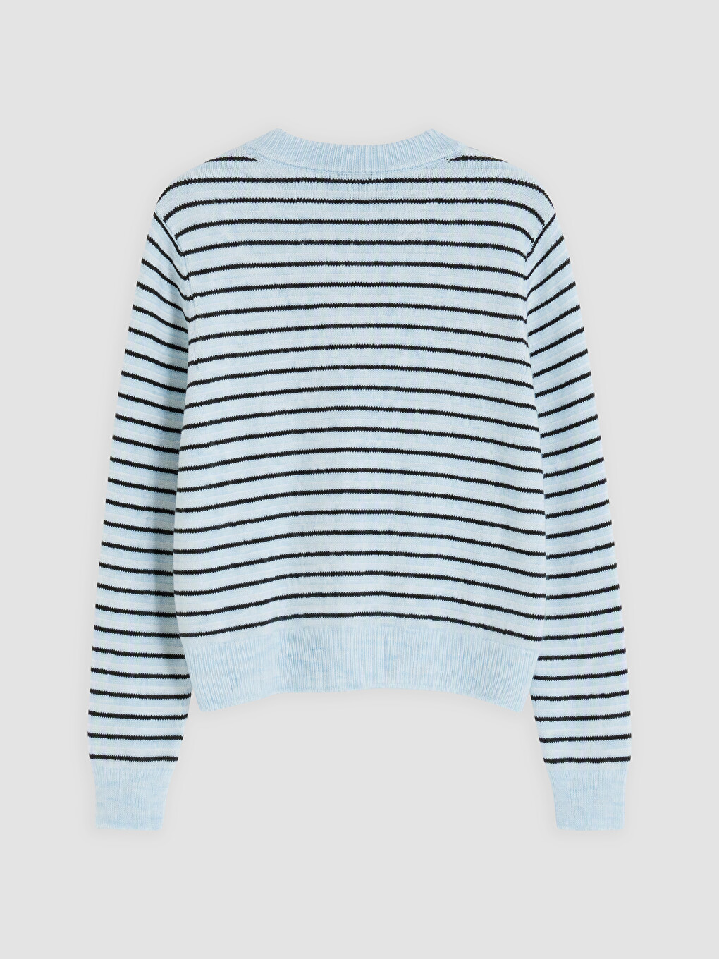 Crew Neck Striped Women's Knitwear Cardigan-1