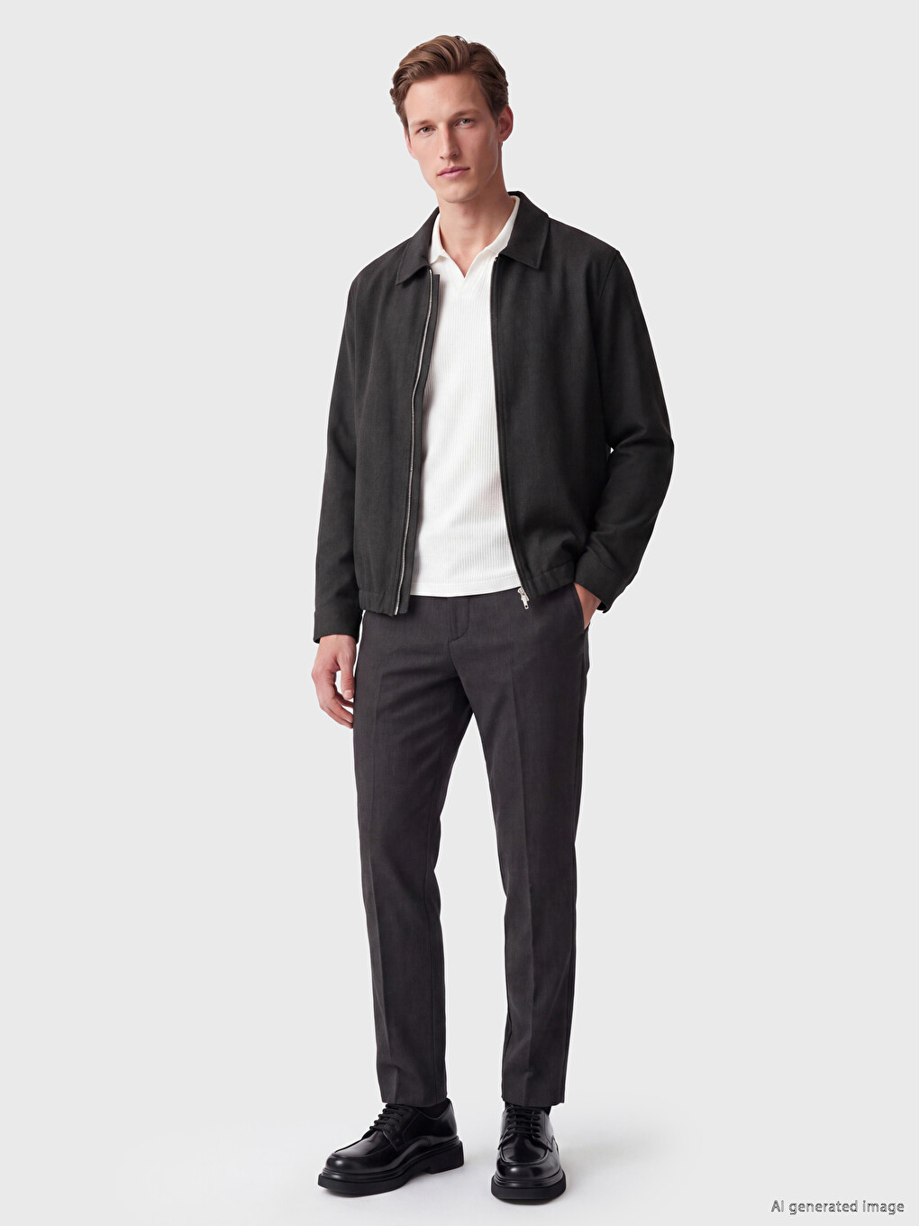 Gri Regular Fit Erkek Ceket-1