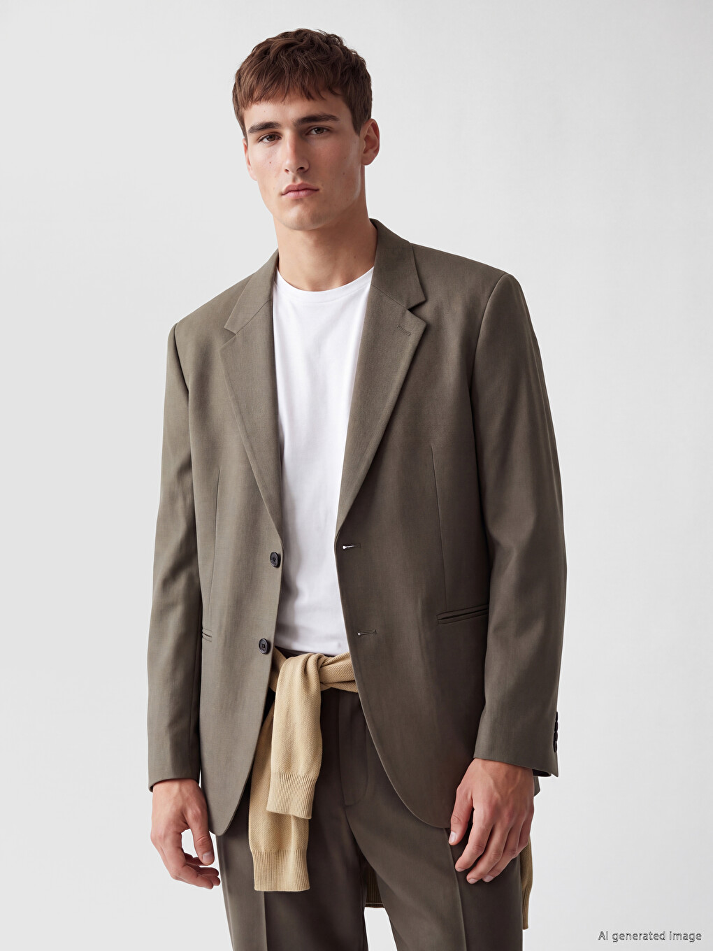 Kahverengi Regular Fit Erkek Blazer Ceket