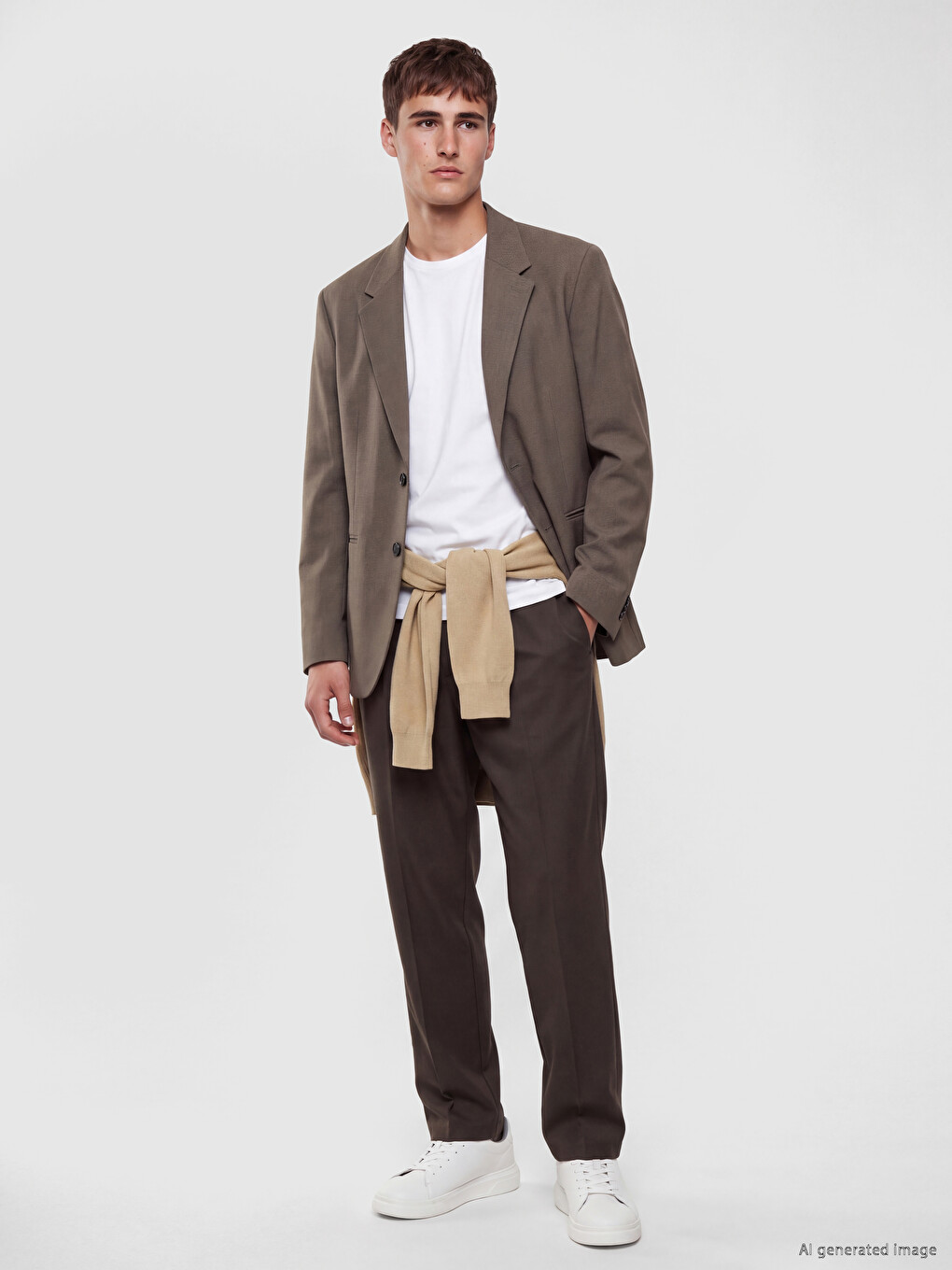 Kahverengi Regular Fit Erkek Blazer Ceket-1